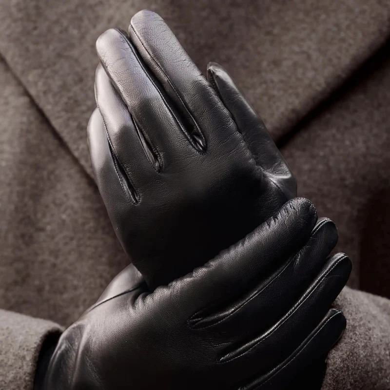 Isabel Bernard Honoré Eleanor Zwarte goatskin Leren gloves IB67000-301-