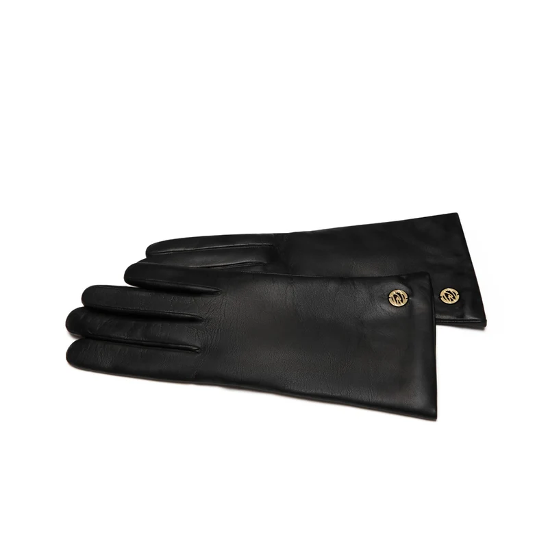 Isabel Bernard Honoré Eleanor Zwarte goatskin Leren gloves IB67000-301-
