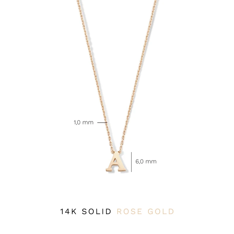 Isabel Bernard La Concorde Chloé 14 Karaat Rosé Gouden Initial Ketting IB340062-A