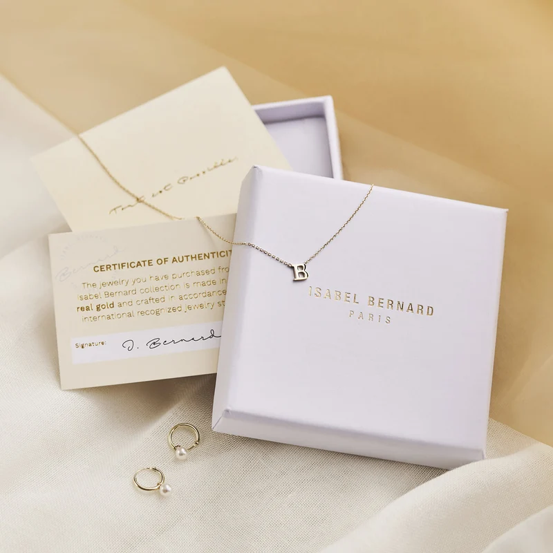 Isabel Bernard La Concorde Chloé 14 Karaat Rosé Gouden Initial Ketting IB340062-A