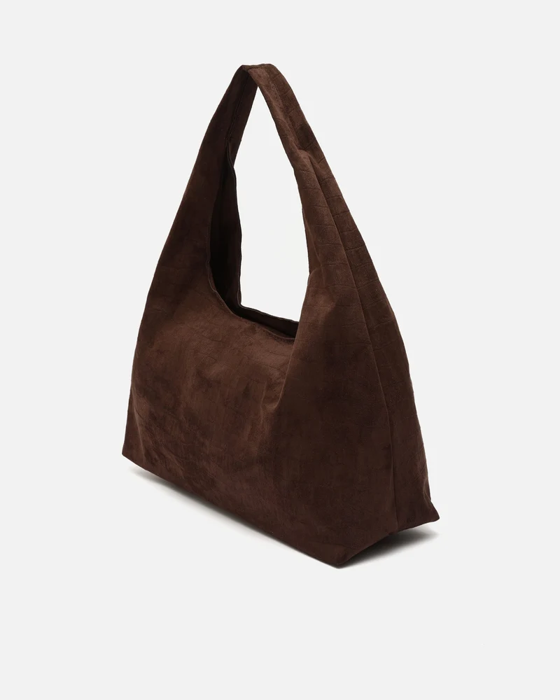 Croqui bolso hobo grande efecto ante con grabado animal print
