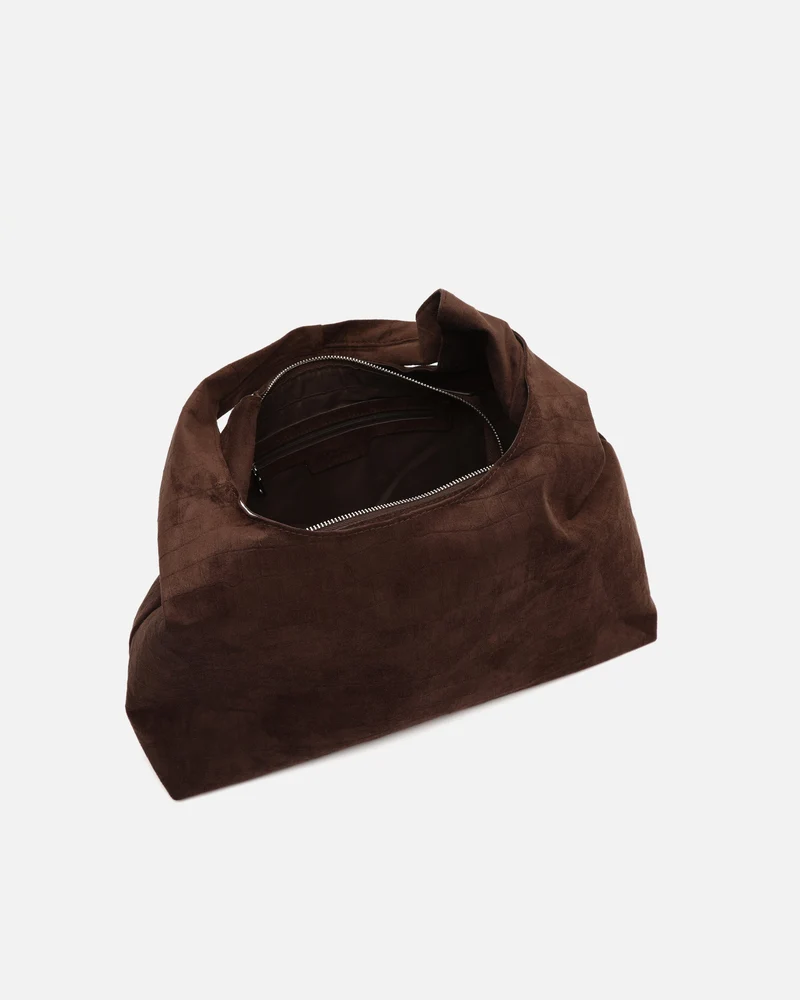Croqui bolso hobo grande efecto ante con grabado animal print