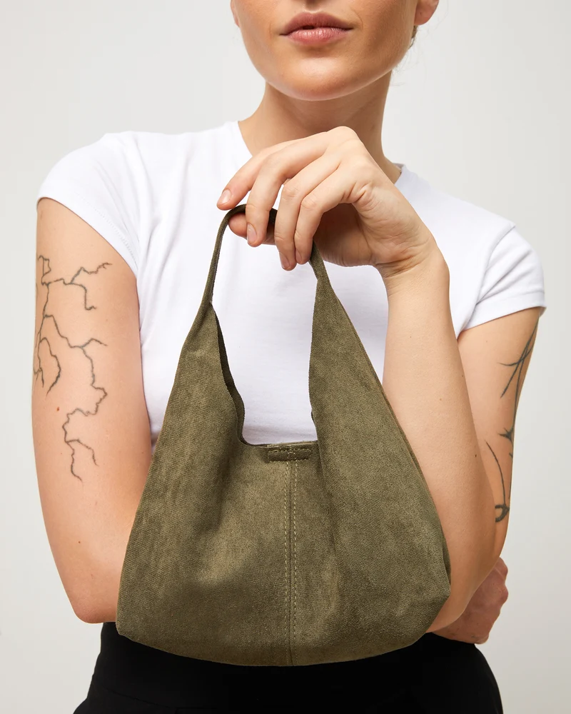Pologito-1 bolso hobo de mano mini efecto ante con neceser