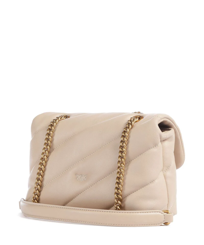 Pinko Love Puff Mini New Buckle Bolso de hombro beige/grigio fumo/antique gold