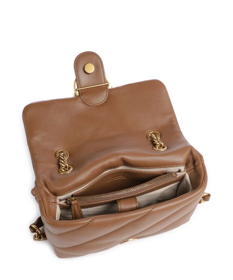 Pinko Love Puff Mini Bolso de hombro marrone cognac/antique gold