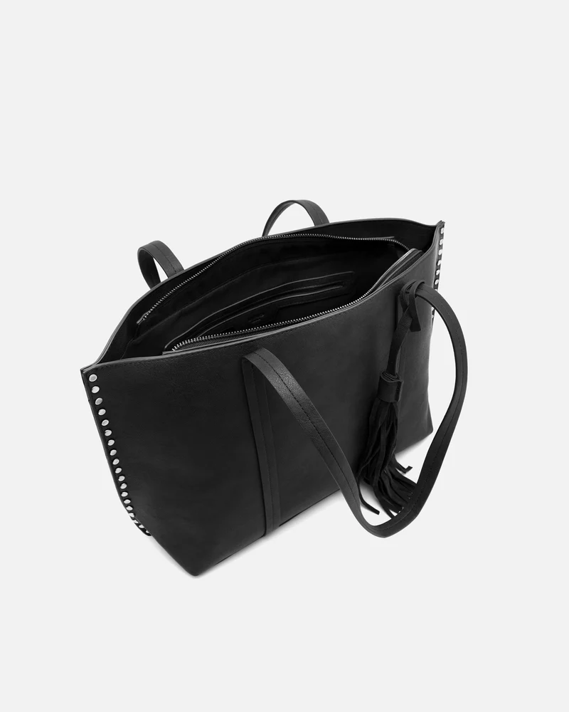 Nibat bolso shopper grande con detalles metálicos