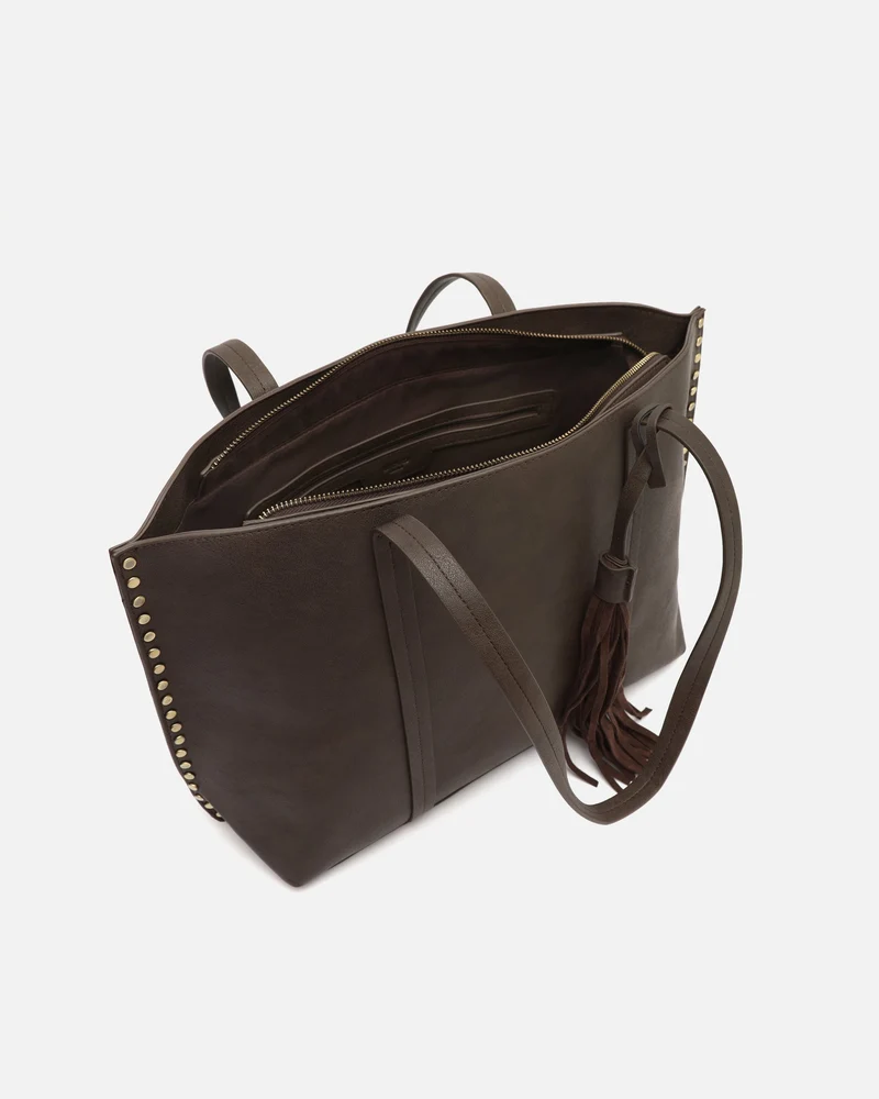 Nibat bolso shopper grande con detalles metálicos