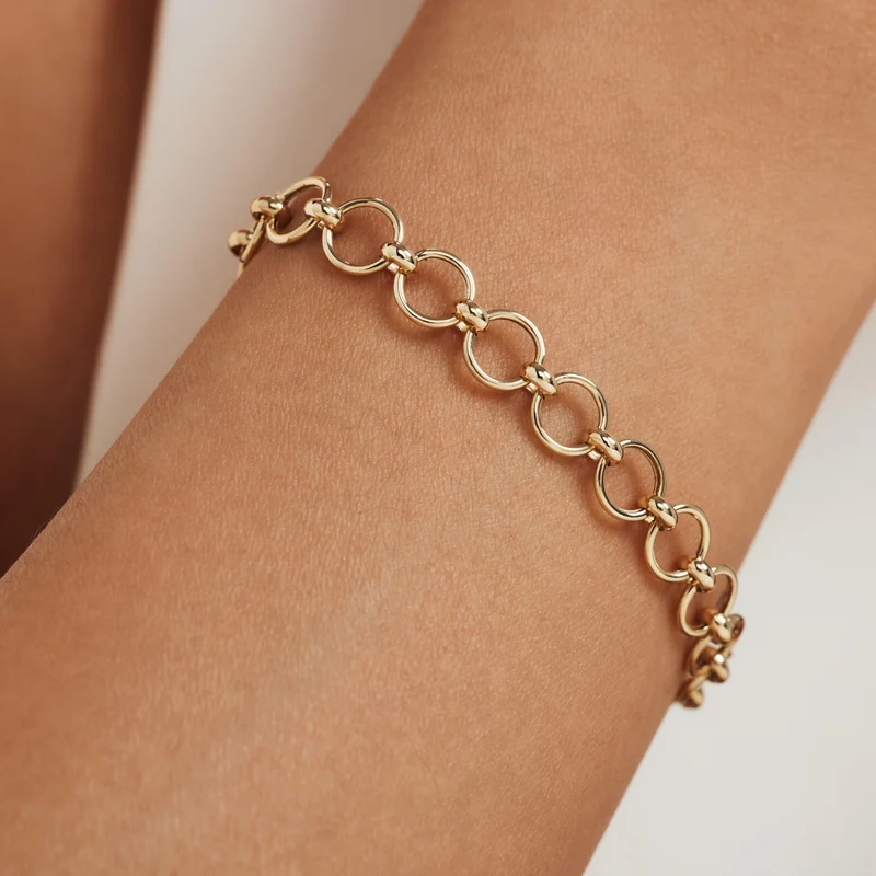 Isabel Bernard Belleville Axelle 14 Karaat Gouden Schakelarmband IB320136