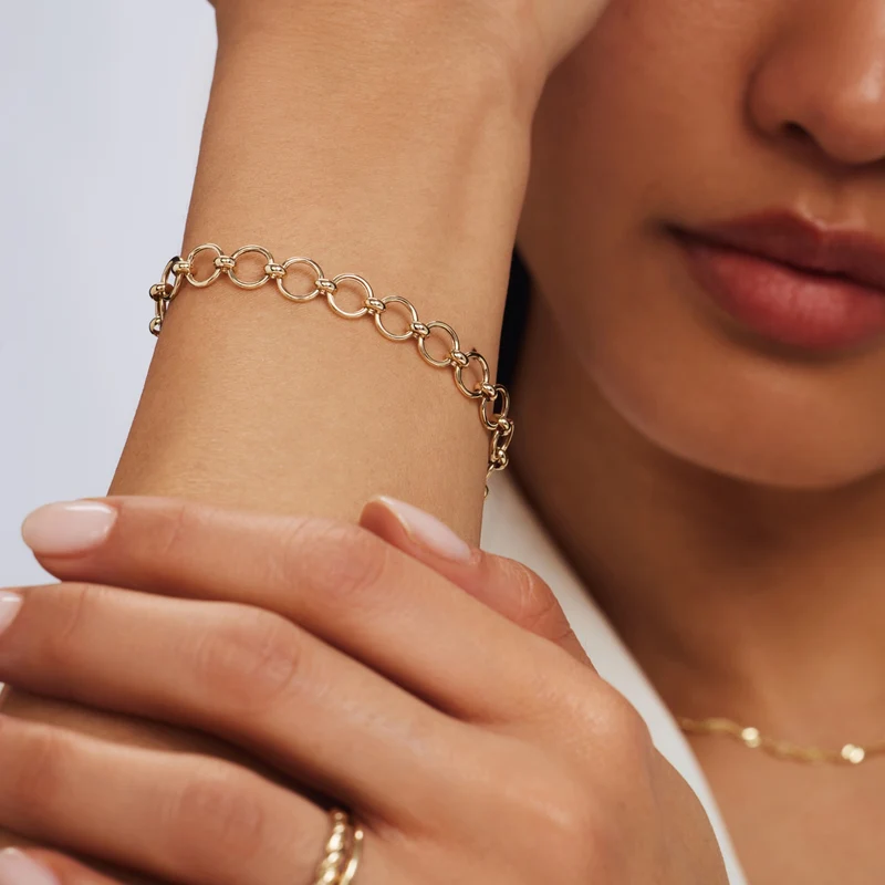 Isabel Bernard Belleville Axelle 14 Karaat Gouden Schakelarmband IB320136