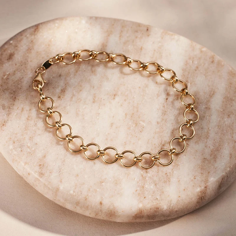 Isabel Bernard Belleville Axelle 14 Karaat Gouden Schakelarmband IB320136