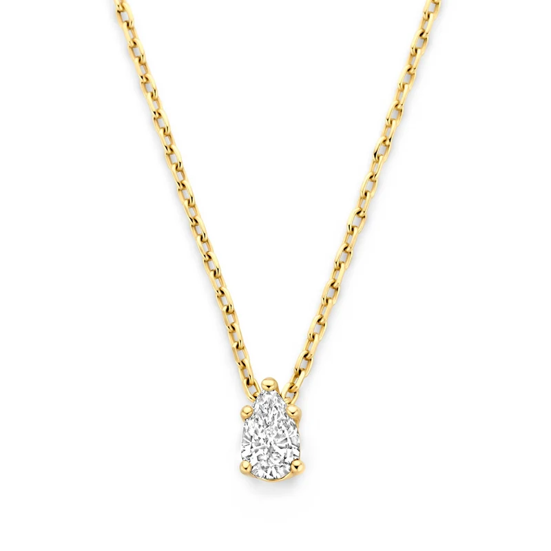 Isabel Bernard De la Paix Eloise 14 karaat gouden collier met diamant 0.1 karaat IBD350025