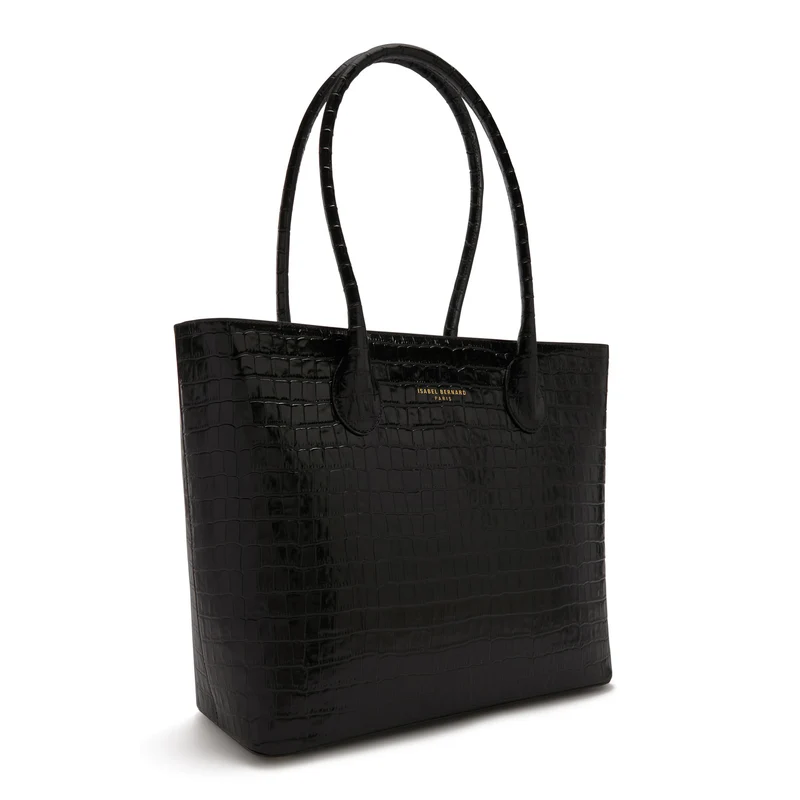 Isabel Bernard Honoré Lysanne Croco Zwarte Kalfsleren Shopper IB25024