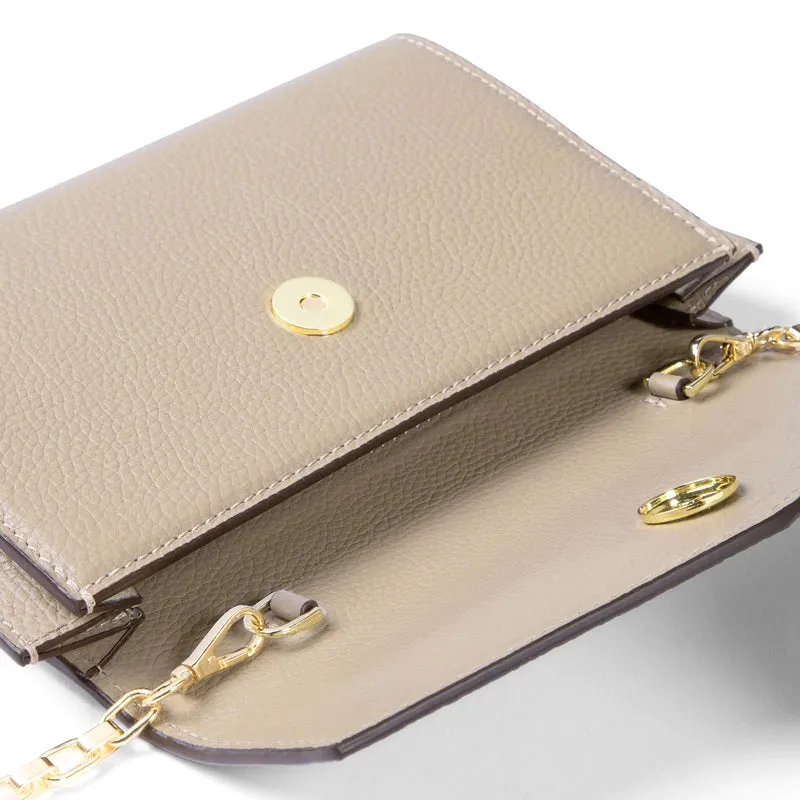 Isabel Bernard Honoré Lina Beige Clutch Met Afneembare Schouderketting IB21135-072