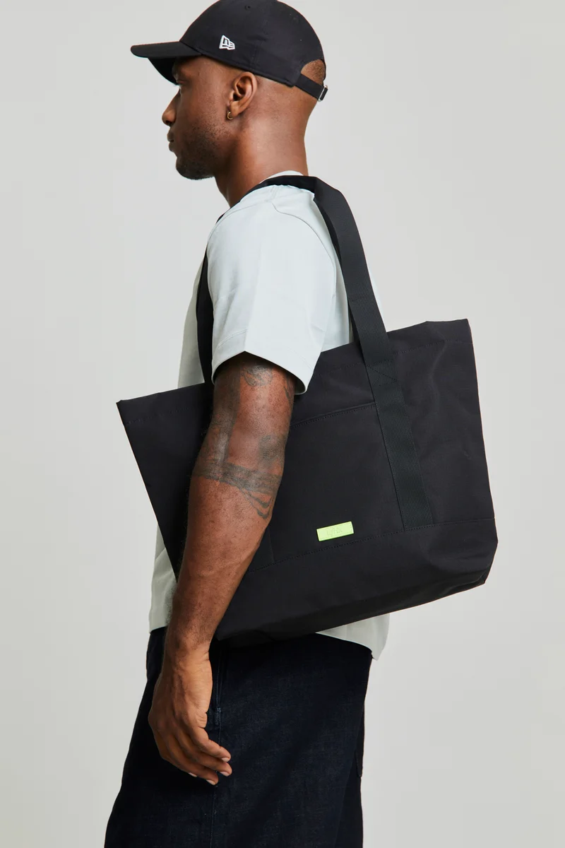 Strata Tote Bag Black Lime