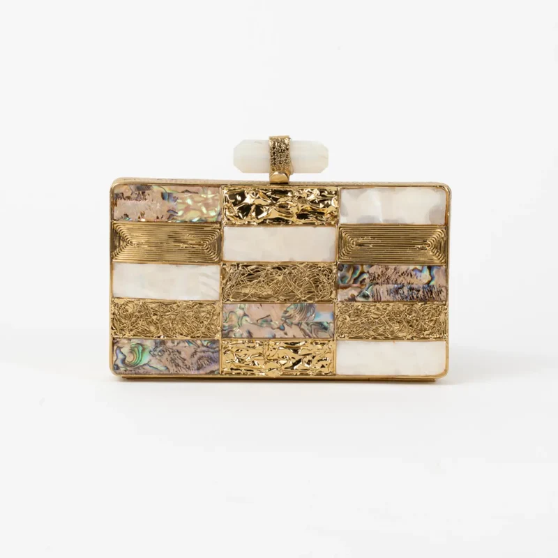 Clutch Deluxe Tablero Abalone, Gold y Nácar