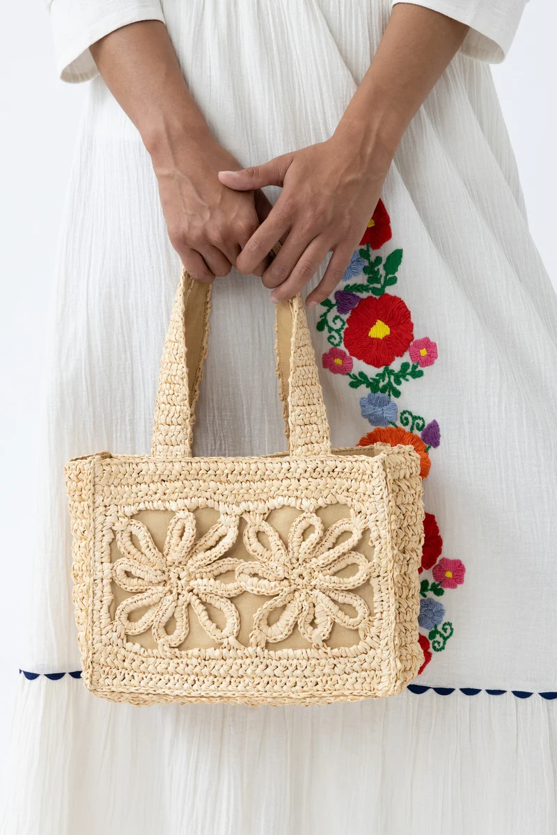 Rosanna Sac porté épaule en raphia tressé