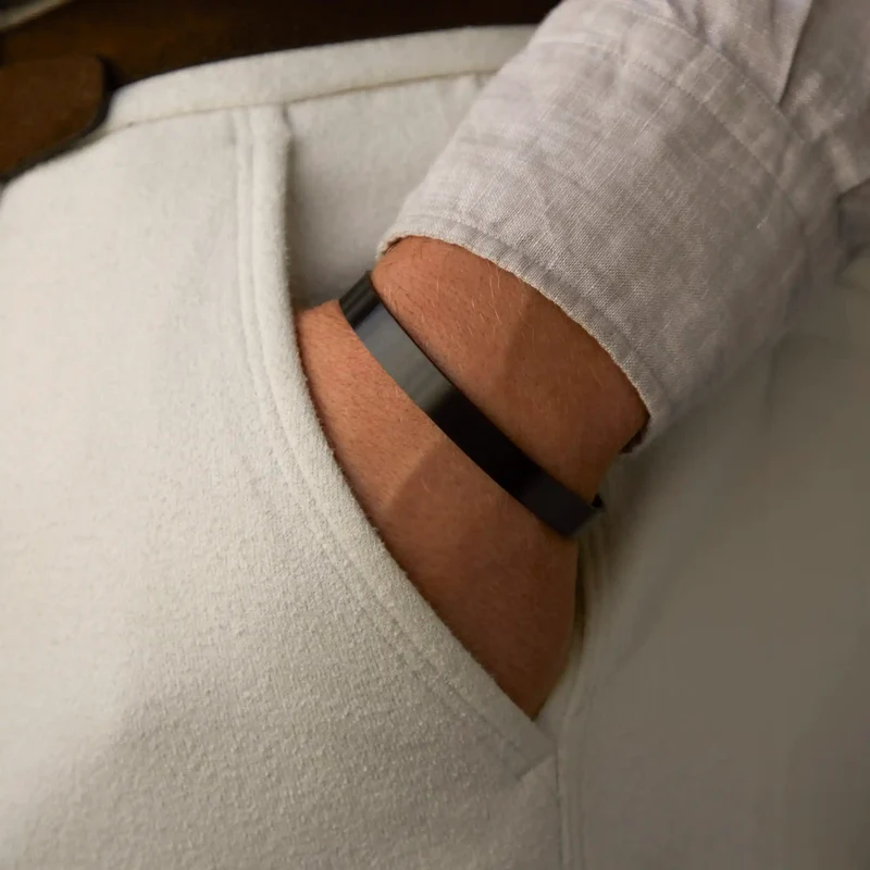 Mats Meier Annecy zwarte stalen armband MM320018