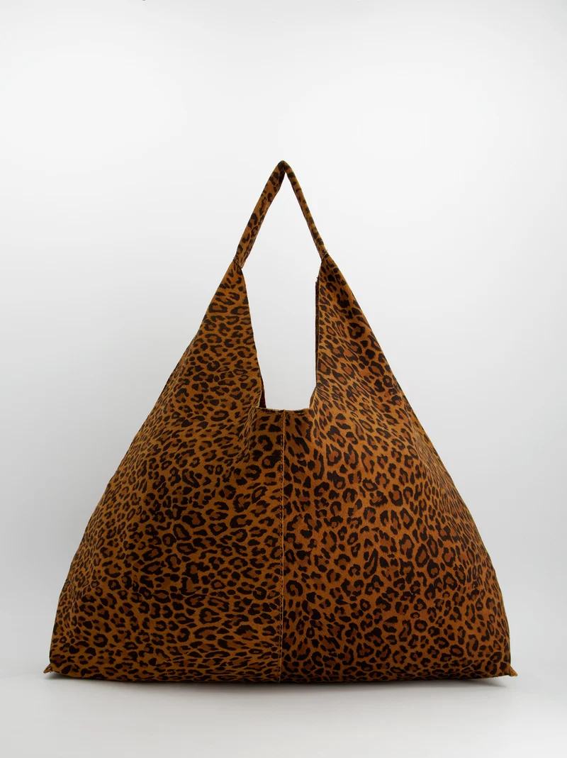 Bolso hobo de piel animal print - Fede Maxi
