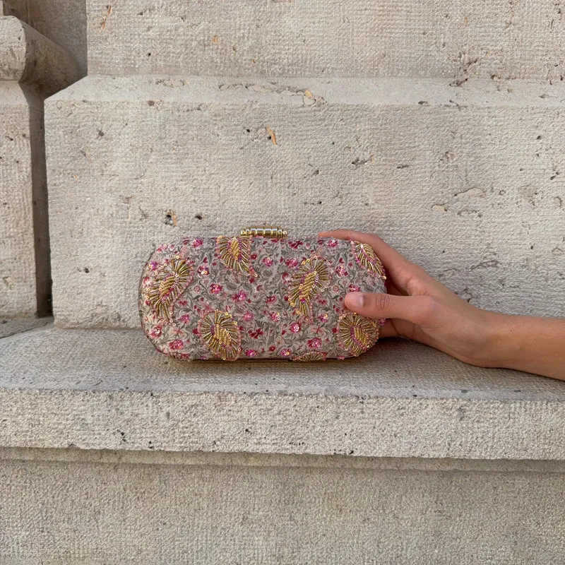 Bolso Ovalado Lennox Clarity Crema, Verde y Fucsia