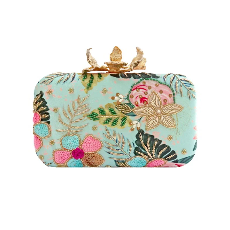 Bolso Flor Garra Submarine Azul claro y Rosa