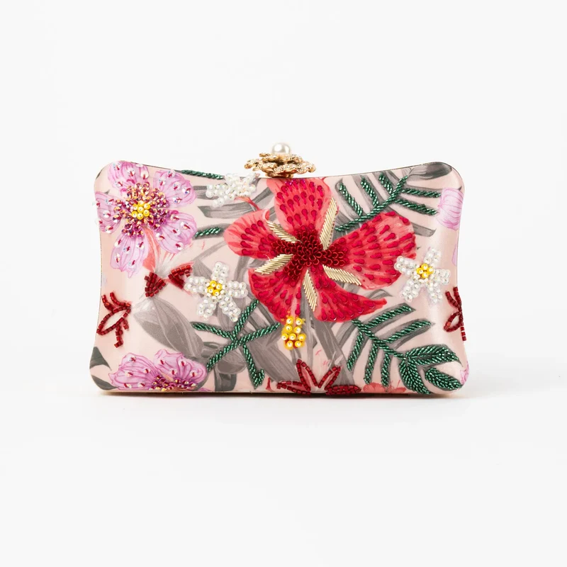 Bolso Curve Tropicale Rosa, Fucsia y Verde