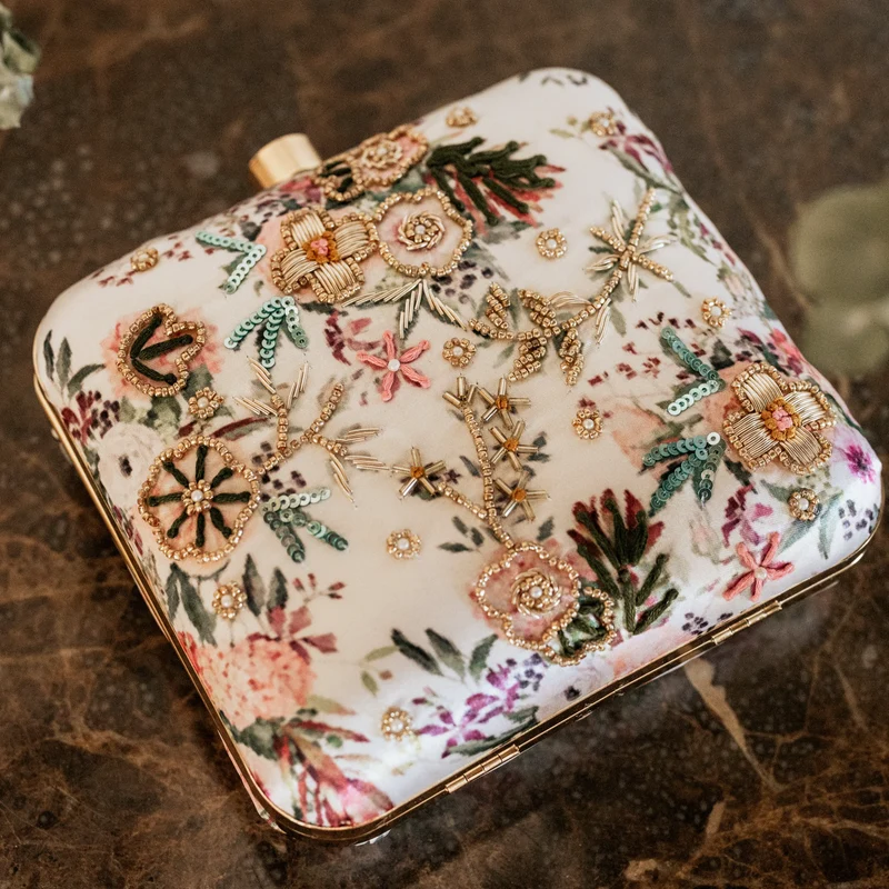 Bolso Cuadrado Anila Blanco, Verde y Rosa