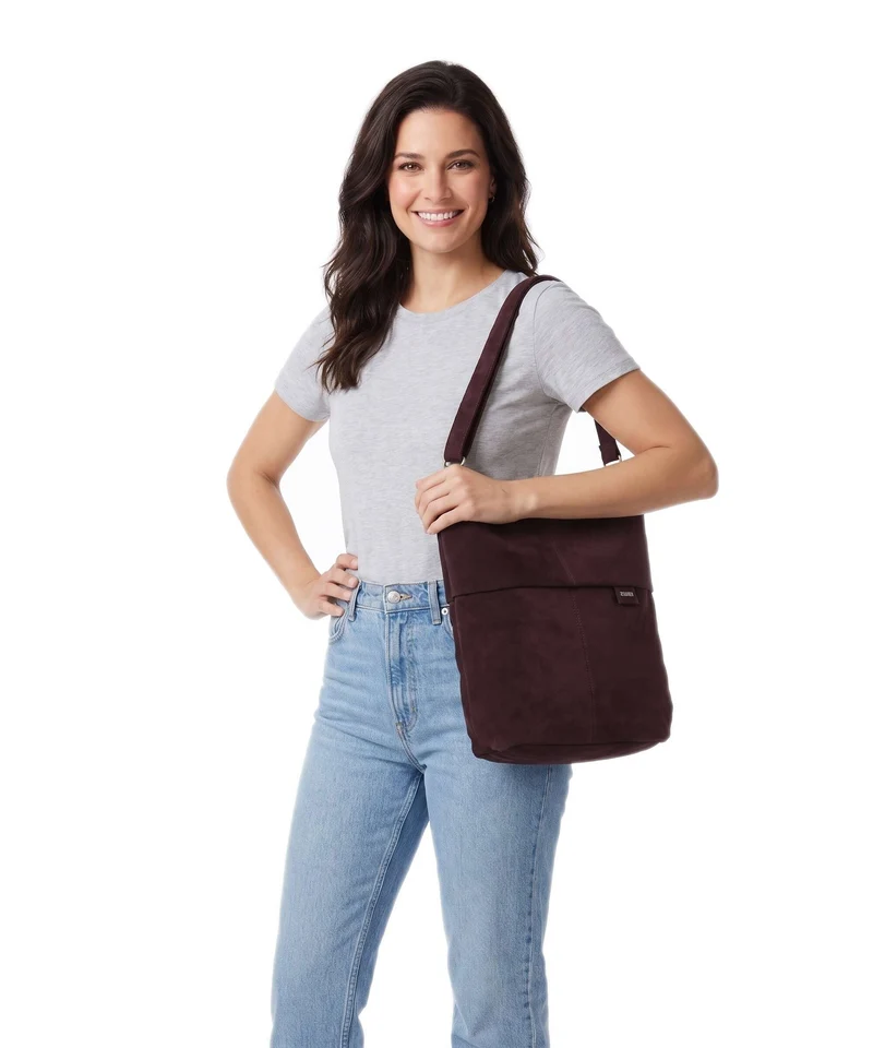 Zwei Mademoiselle.M M12 Bolso de hobo nubuk/bordeaux