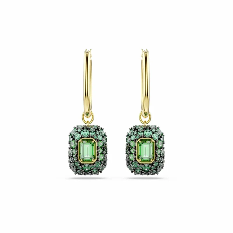 Swarovski Sublima Glam Gouden Oorbellen met Groene Kristal 5752890