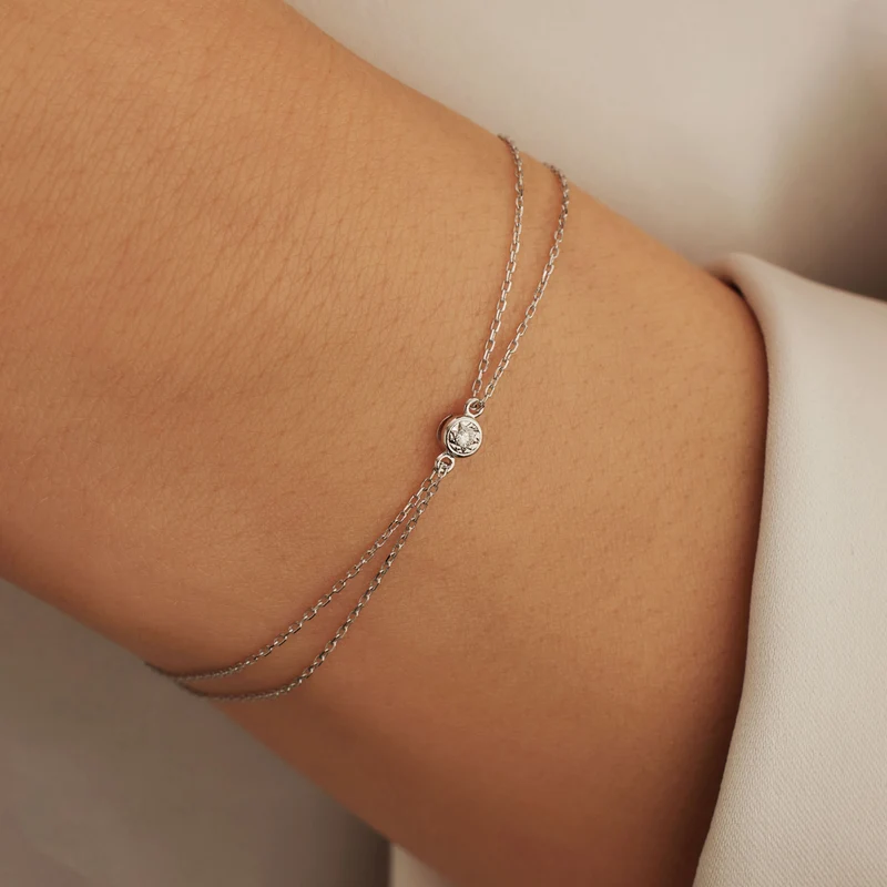 Isabel Bernard De La Paix Inaya 14 Karaat Witgouden Armband | Diamant 0.02 ct | IBD320010