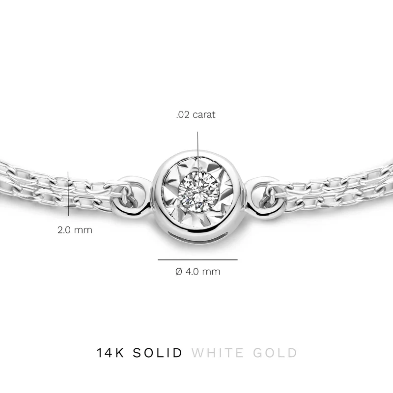 Isabel Bernard De La Paix Inaya 14 Karaat Witgouden Armband | Diamant 0.02 ct | IBD320010