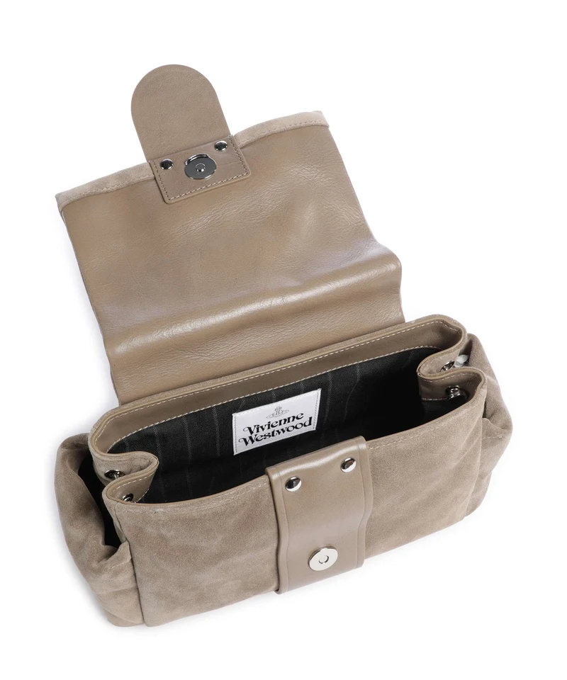 Vivienne Westwood Hazel Suede Treasure Bolso de hombro stone