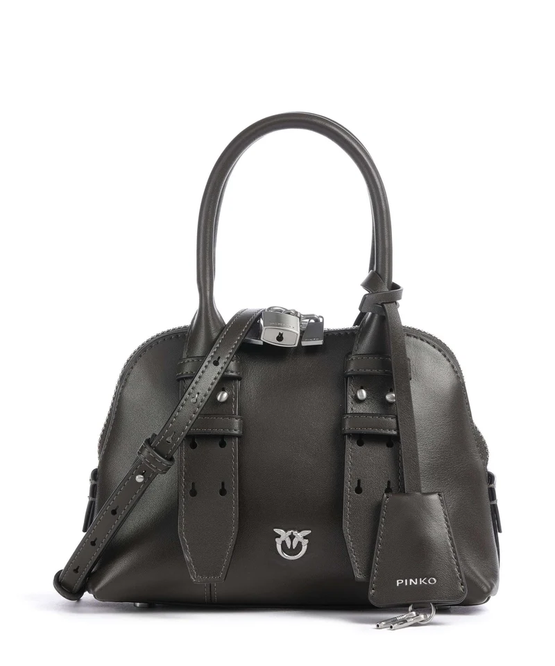 Pinko Bowling Mini Bolso de mano verde fango/matt silver