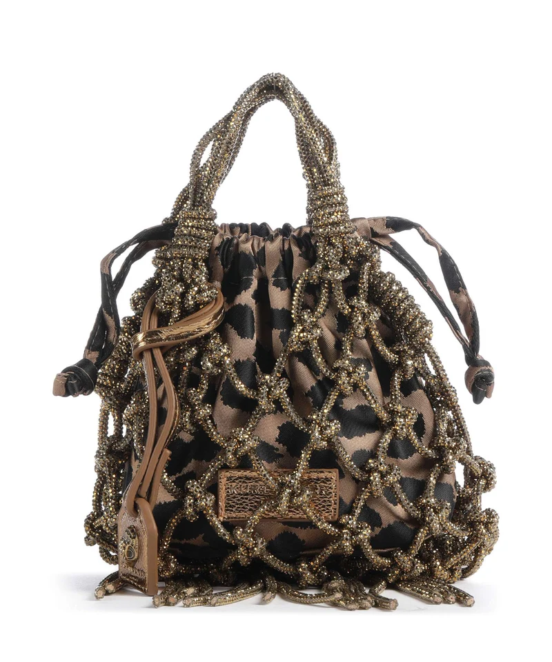 Kurt Geiger Macrame Mini Crystal Bandolera bronze