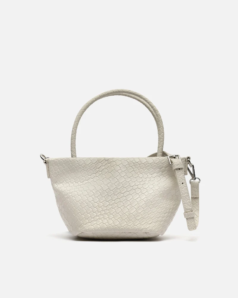 Trena bolso tote pequeño trenzado con asa bandolera extraíble