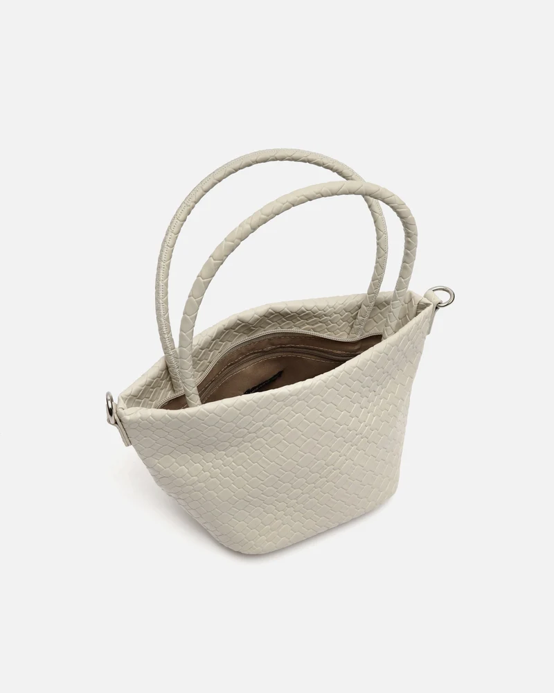 Trena bolso tote pequeño trenzado con asa bandolera extraíble