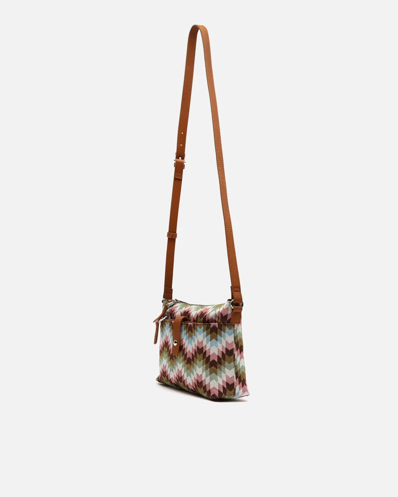 Dilas bolso bandolera pequeño con neceser extraíble y estampado jacquard