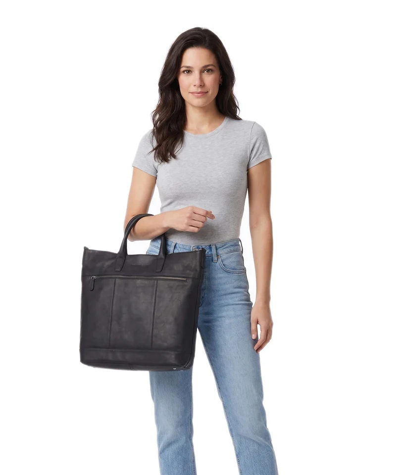 The Chesterfield Brand Wax Pull Up Cow Westbrook Bolso de mano black
