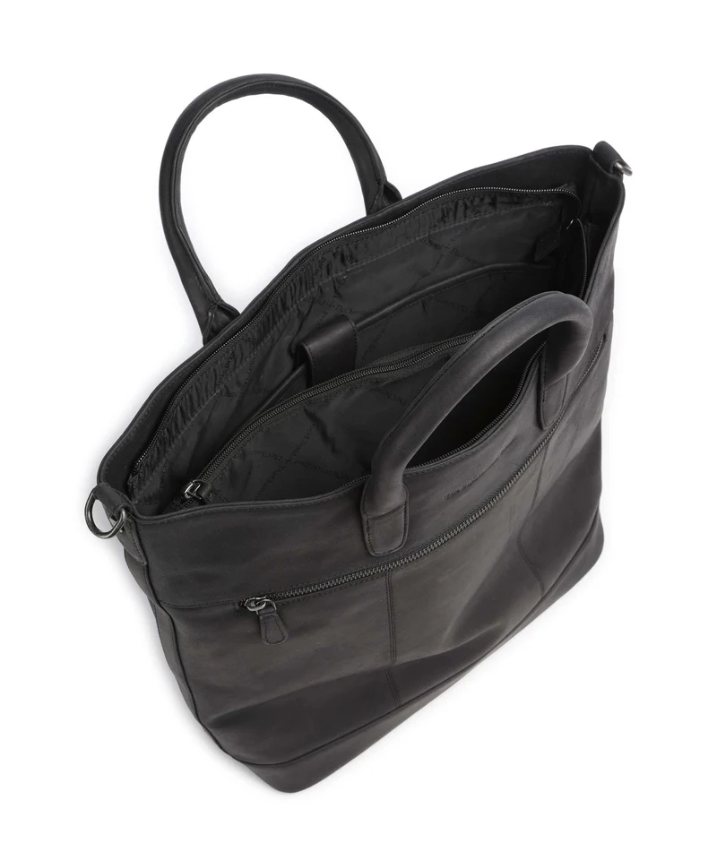The Chesterfield Brand Wax Pull Up Cow Westbrook Bolso de mano black