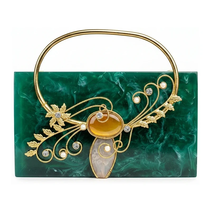 Clutch Orlina Piedras Verde