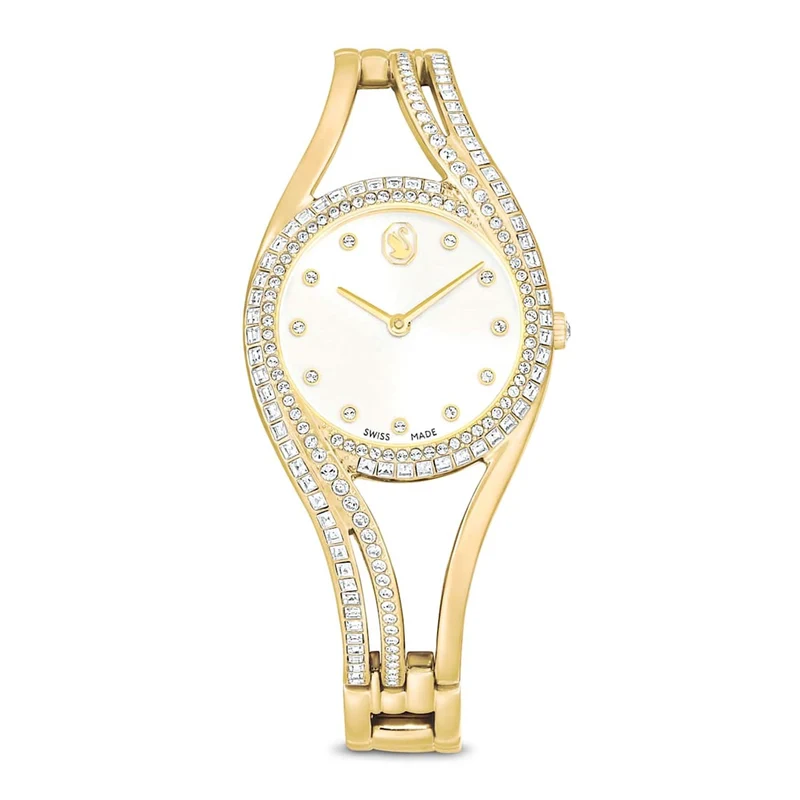 Swarovski Hyperbola Goudkleurig Horloge met Witte Wijzerplaat 5754534