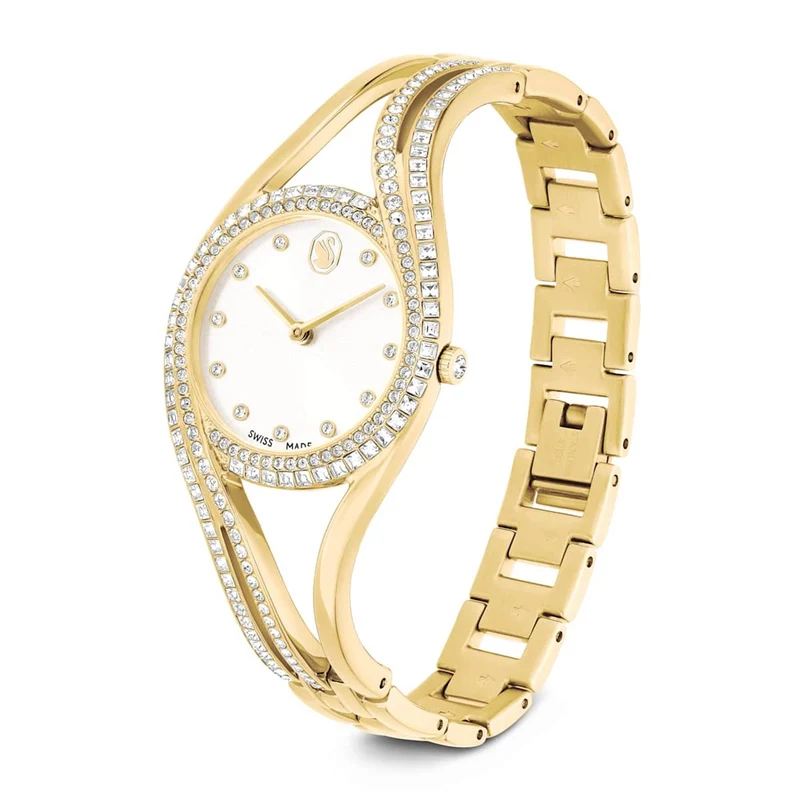Swarovski Hyperbola Goudkleurig Horloge met Witte Wijzerplaat 5754534