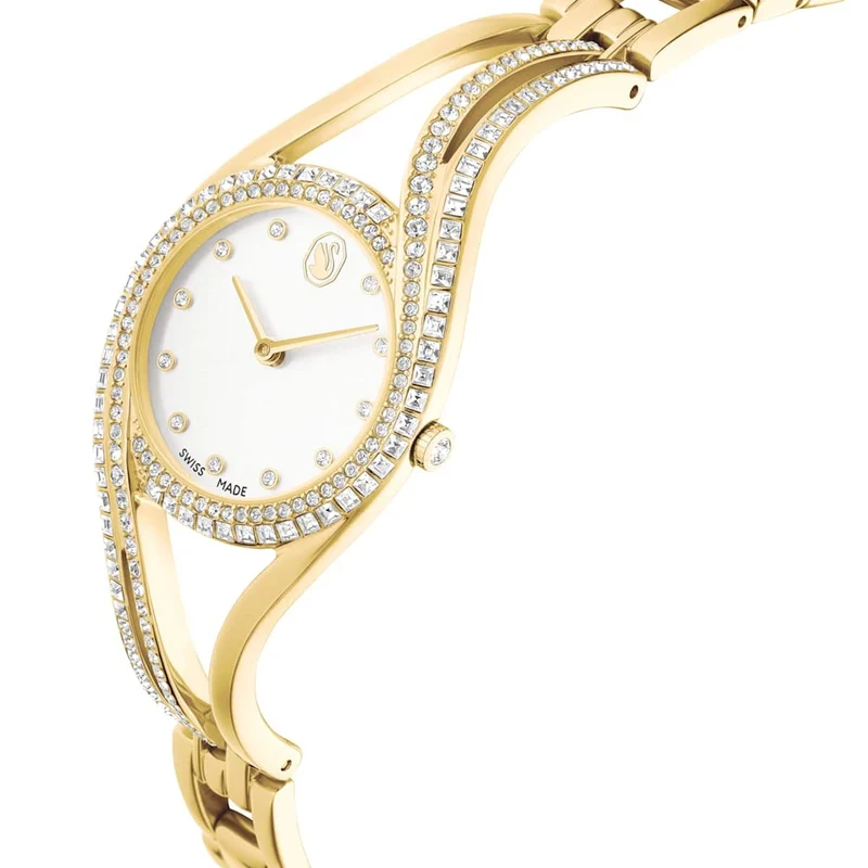 Swarovski Hyperbola Goudkleurig Horloge met Witte Wijzerplaat 5754534