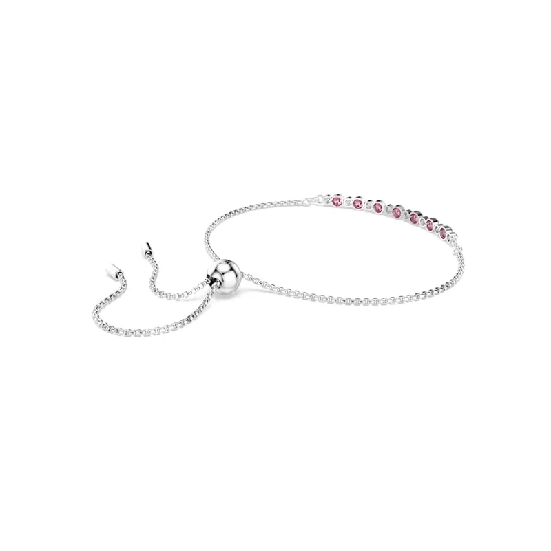 Swarovski Matrix Tennis Zilverkleurige Armband met Roze Accenten 5763042
