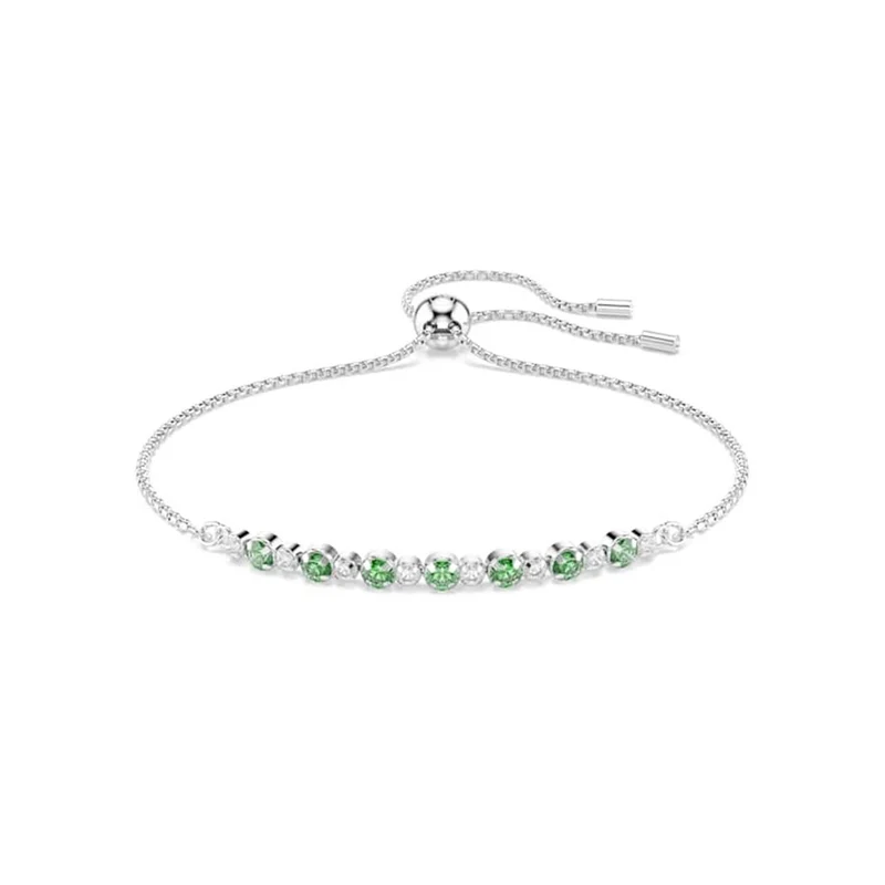 Swarovski Matrix Tennis Zilveren Armband met Groene Accenten 5758987
