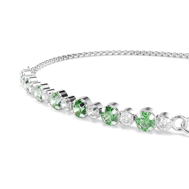 Swarovski Matrix Tennis Zilveren Armband met Groene Accenten 5758987