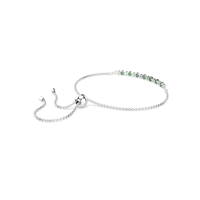 Swarovski Matrix Tennis Zilveren Armband met Groene Accenten 5758987