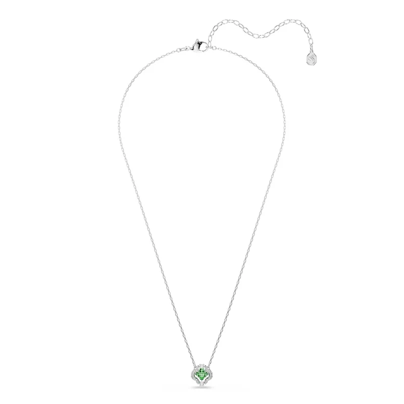Swarovski Una Sparkling Dc Zilverkleurige Ketting met Groene Kristal 5757785