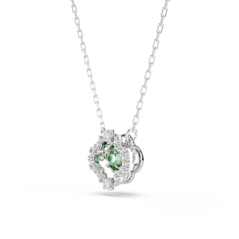 Swarovski Una Sparkling Dc Zilverkleurige Ketting met Groene Kristal 5757785