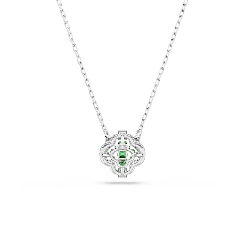 Swarovski Una Sparkling Dc Zilverkleurige Ketting met Groene Kristal 5757785