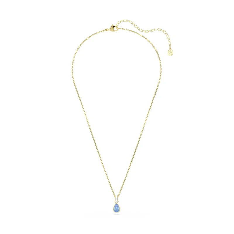 Swarovski Chroma Gouden Ketting met Blauwe Kristallen Hanger 5757786